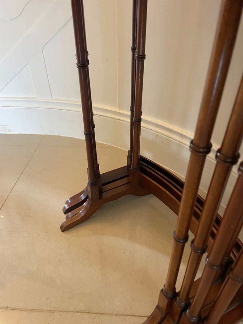 Superb Quality Antique Edwardian Mahogany Inlaid Quartetto Nest of Tables - Image 3